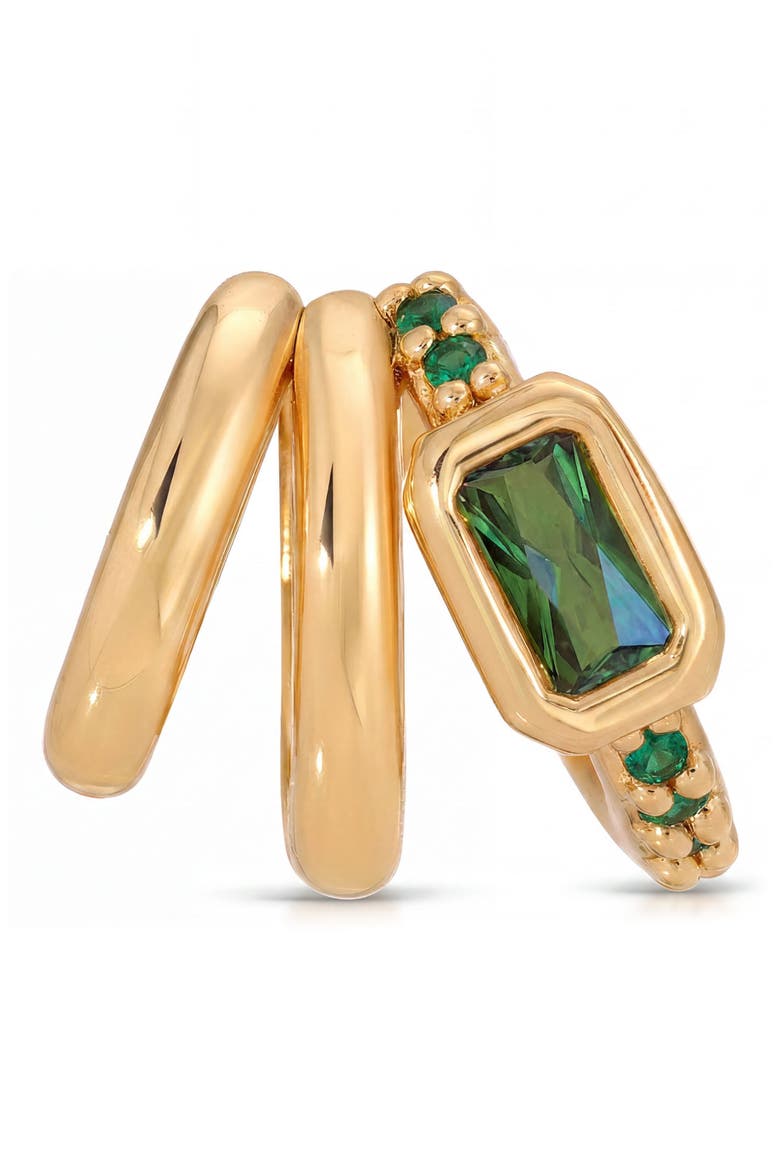 Single Cluster Ear Cuff, Main, color, GREEN