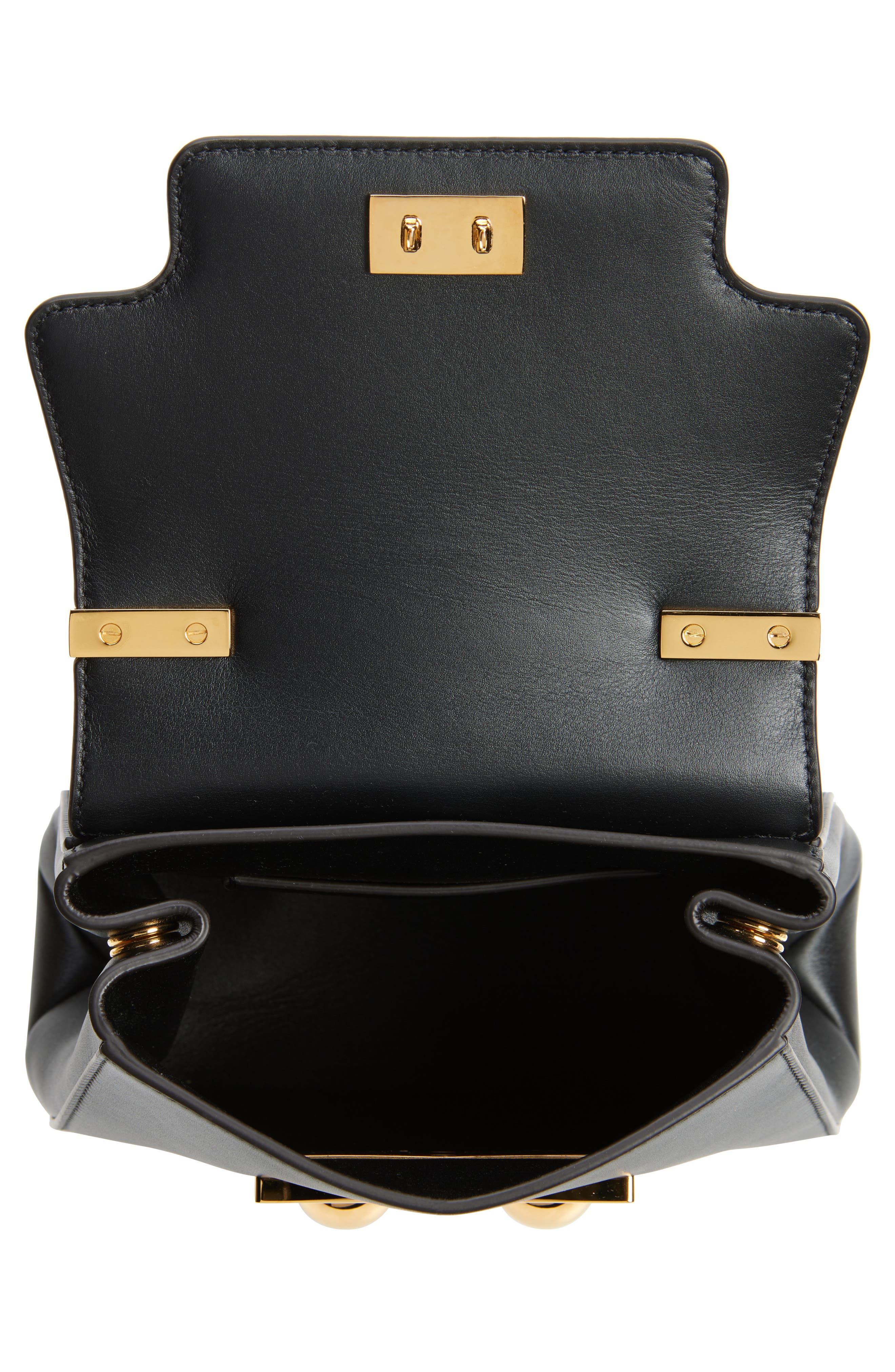 Marni Trunkaroo Leather Backpack, Alternate, color, Black