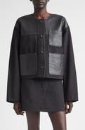 Stand Studio Cleo Cotton Canvas & Leather Jacket