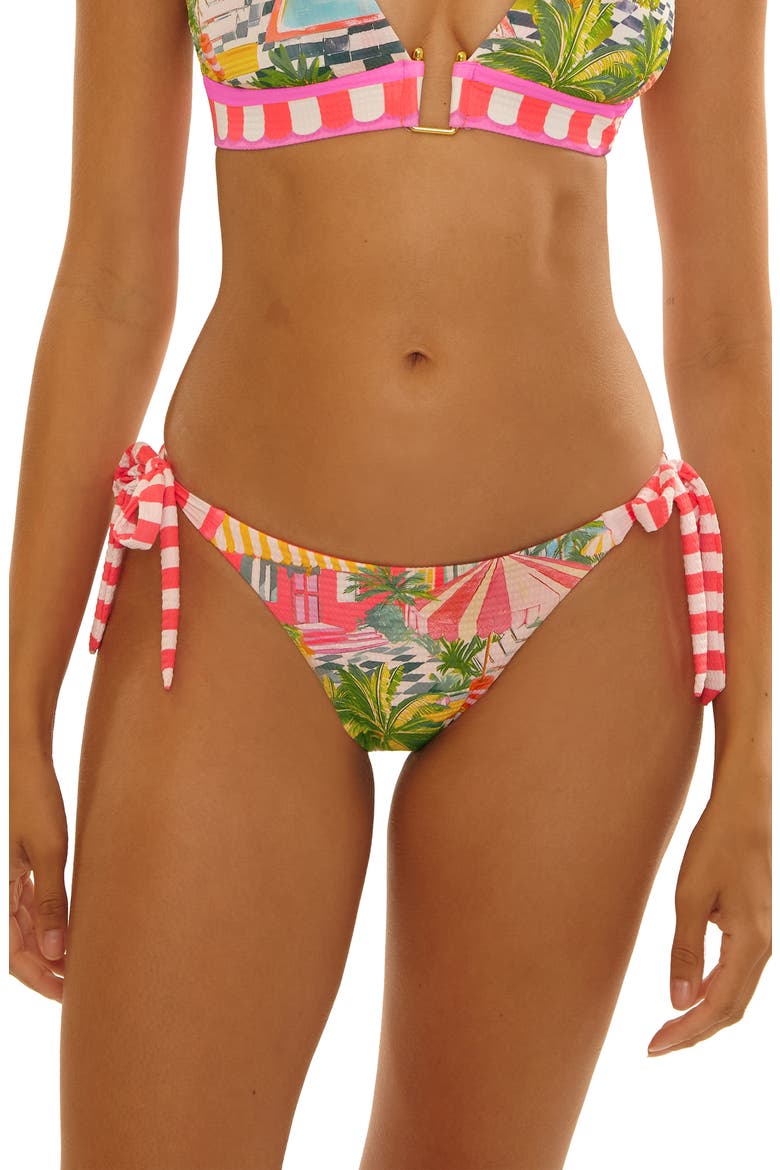 Miami Beach Side Tie Bikini Bottoms, Main, color, CORAL MULTI