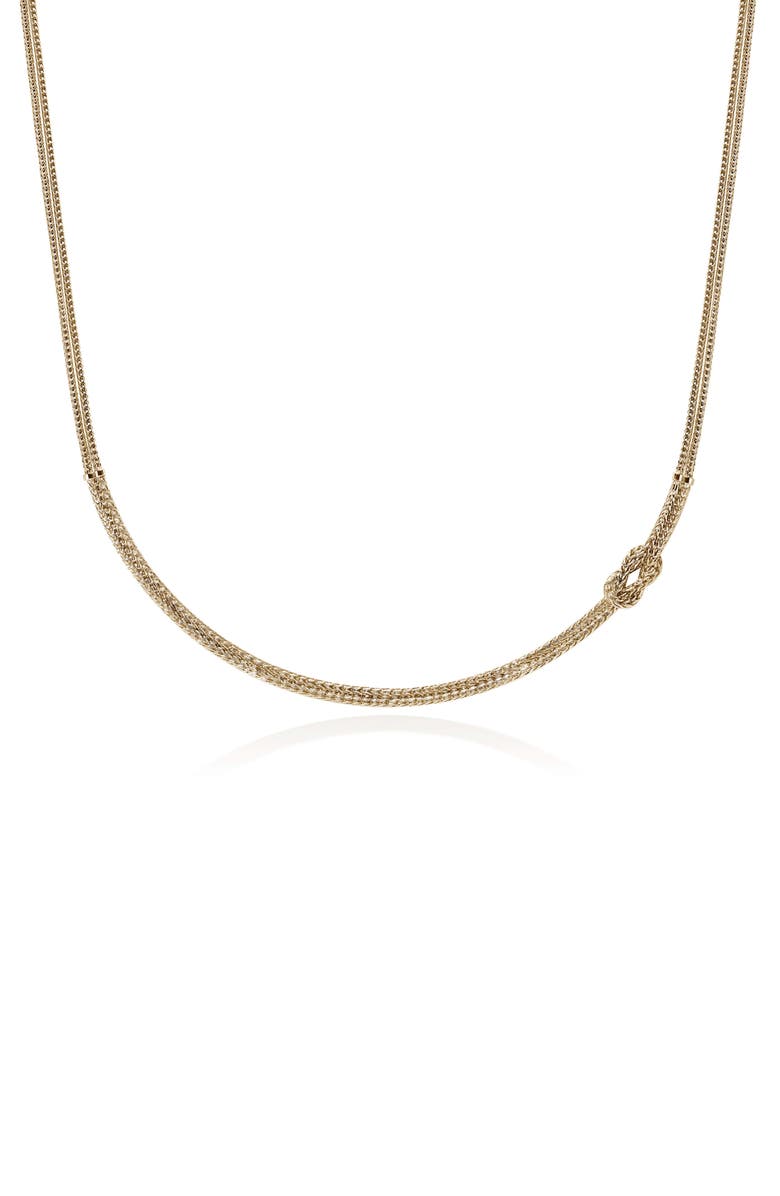John Hardy Love Knot Necklace, Gold, Diamonds, Alternate, color, Gold