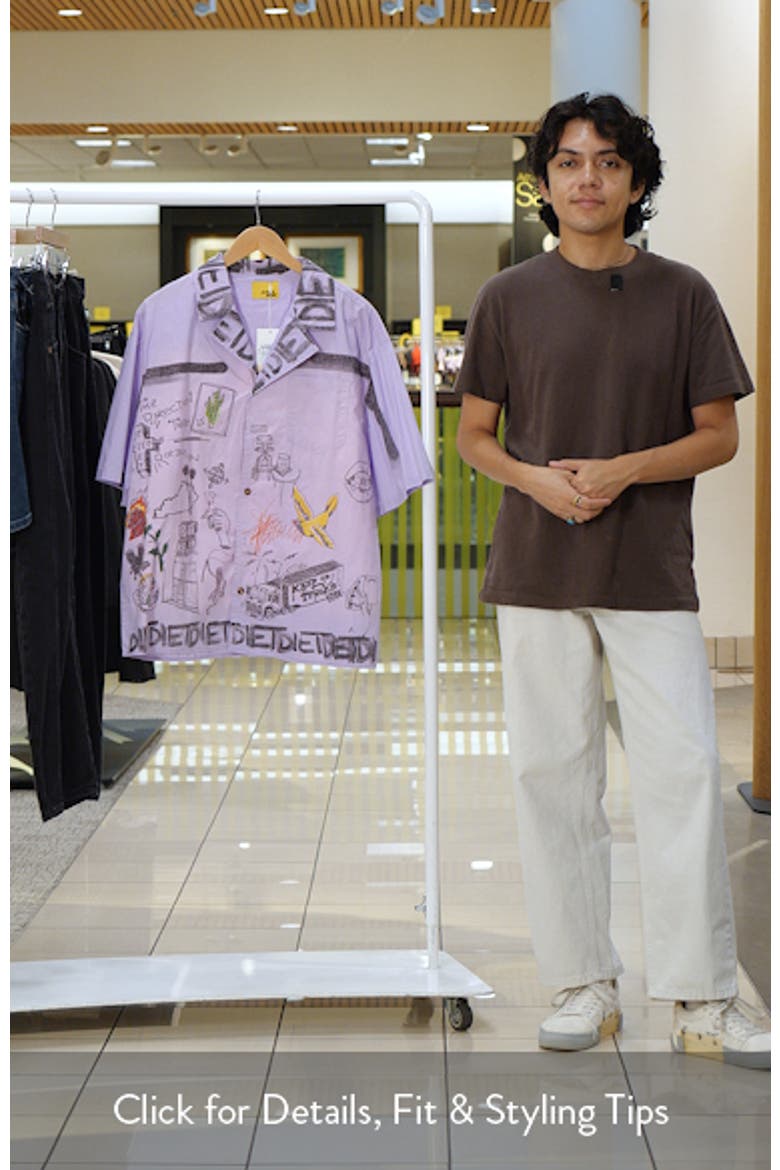 Doodle Graphic Cotton Button-Up Shirt video