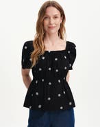 Finery London Holly Floral Embroidered Cotton Top