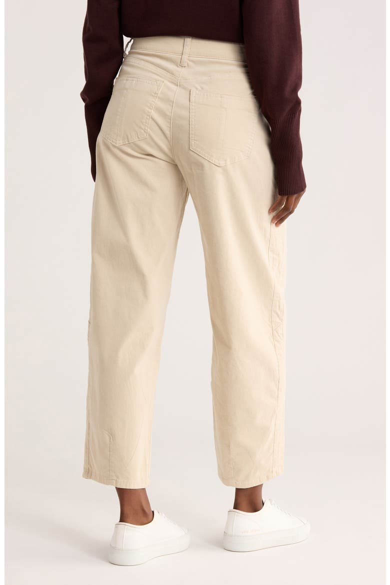 High Waist Barrel Leg Corduroy Pants, Alternate, color, BIRCH