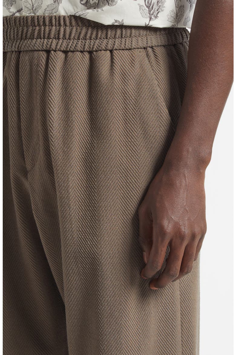 Journey Virgin Wool Blend Herringbone Wide Leg Pants, Alternate, color, STONE GRAY