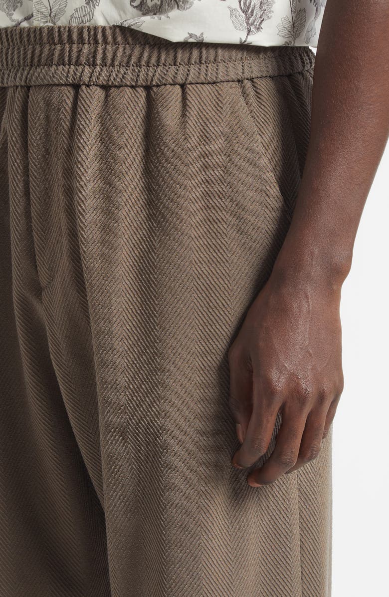 Golden Goose Journey Virgin Wool Blend Herringbone Wide Leg Pants, Alternate, color, Stone Gray