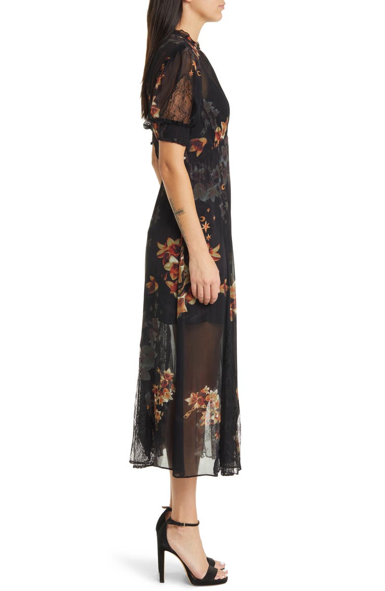 AllSaints Laverna Stargazer Floral Print Dress, Alternate, color, 