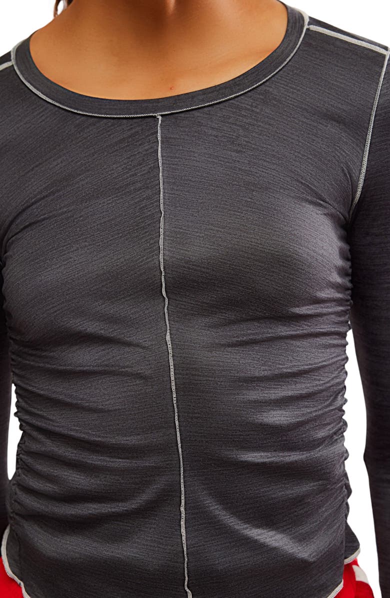 Free People FP Movement Right On Run Long Sleeve Top, Alternate, color, Black