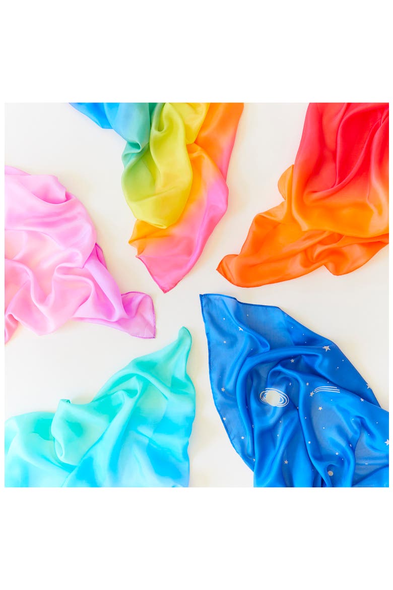 Set of 5 Rainbow Enchanted Playsilks, Alternate, color, ENCHANTED