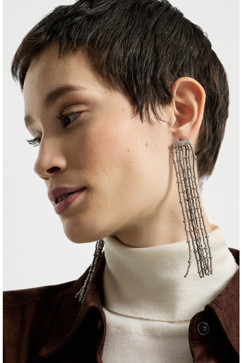 Frayed earrings in Sterling Silver, Alternate, color, Silver