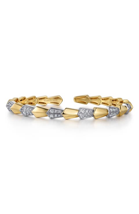 14K Gold & Diamond Cuff Bracelet