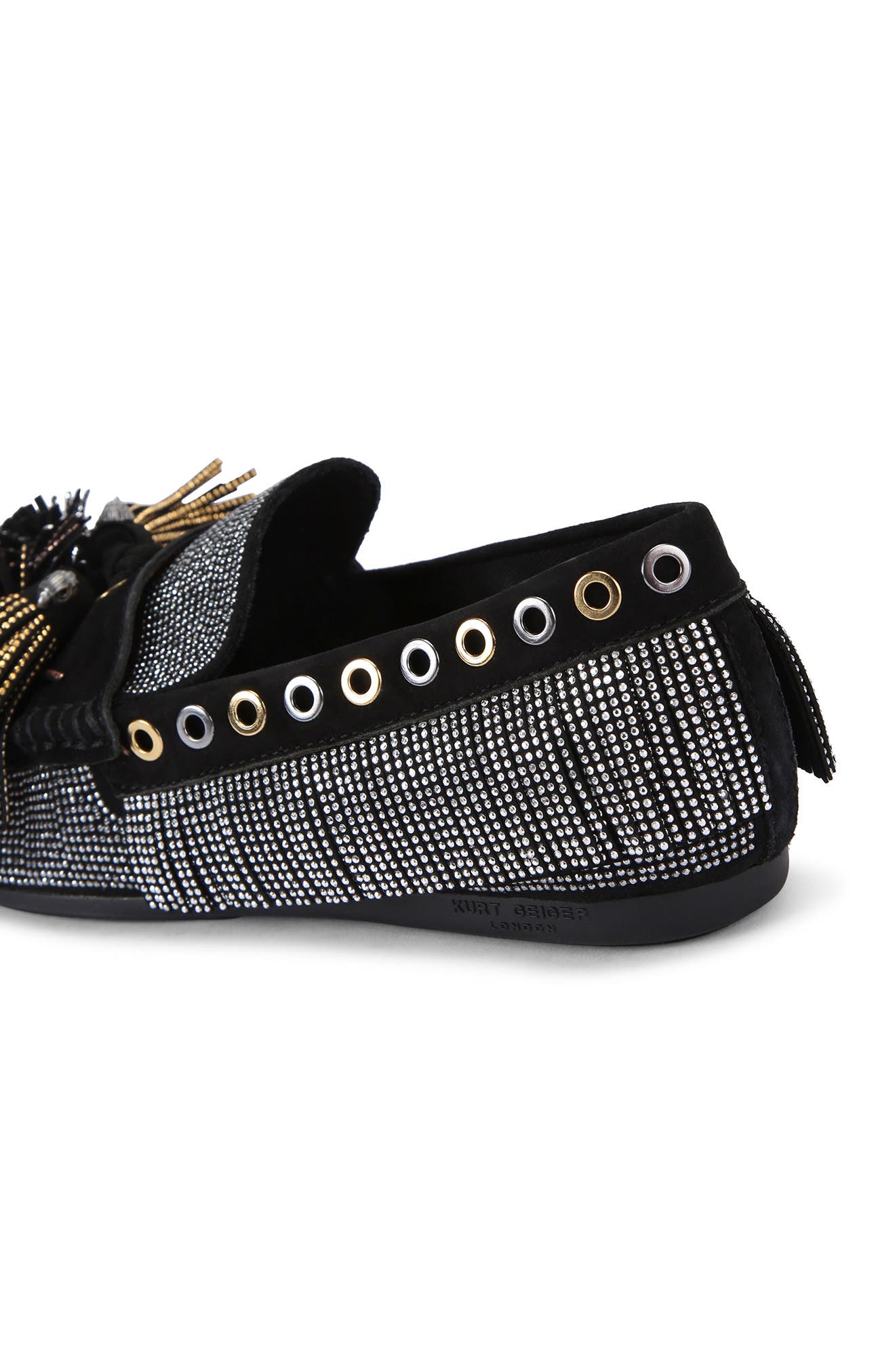 Kurt Geiger London Crystal Pompom Loafer, Alternate, color, Black