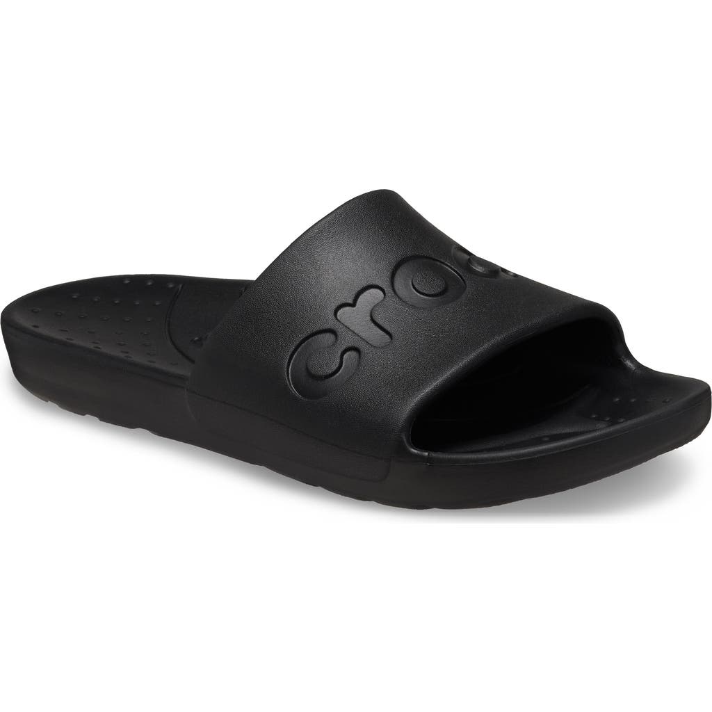 Crocs Logo Slide Sandal In Animal Print