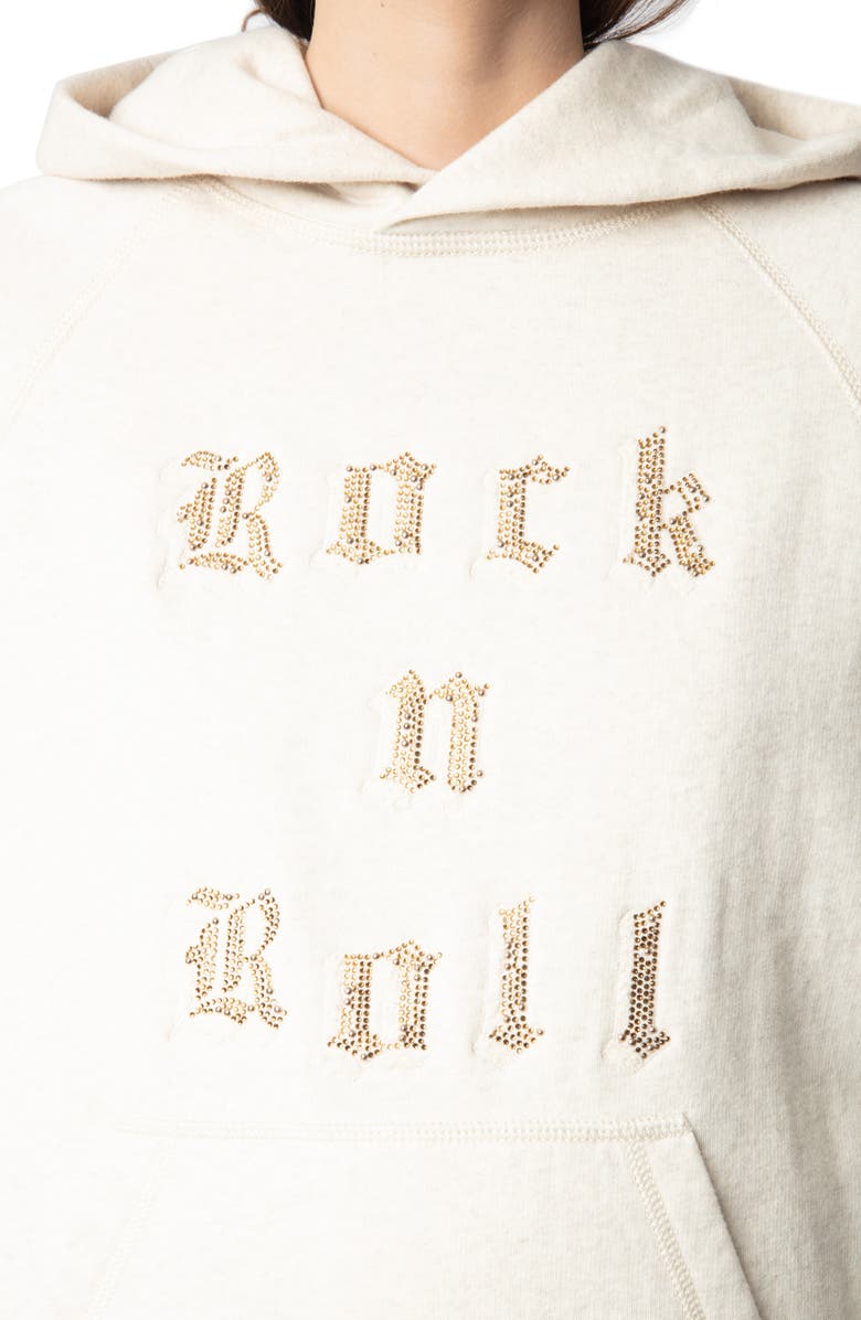 Zadig & Voltaire Georgy Rock & Roll Embellished Cotton Graphic Hoodie, Alternate, color, 