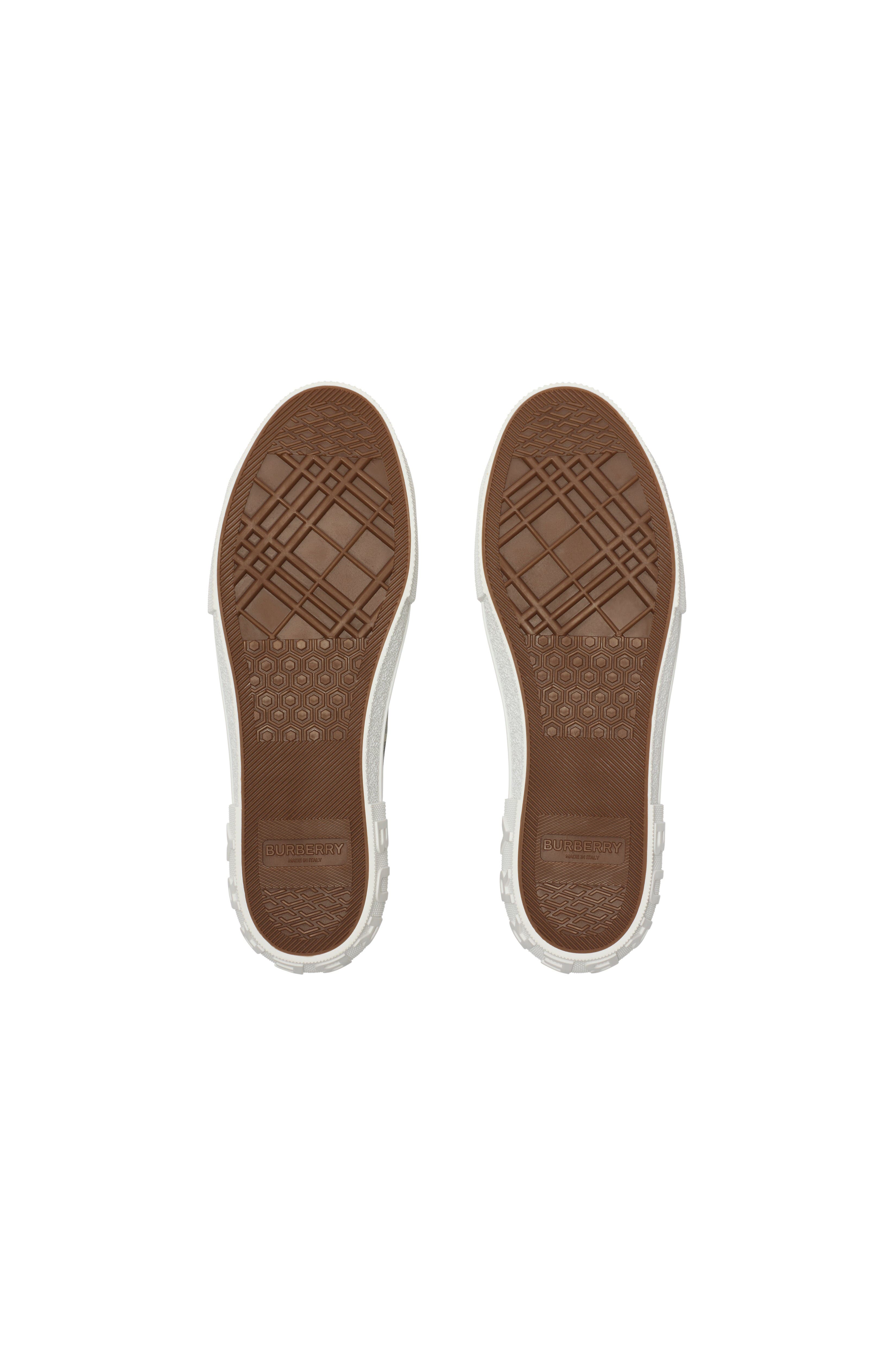 Burberry Check Nylon Blend Sneakers, Alternate, color, Thicket Brown