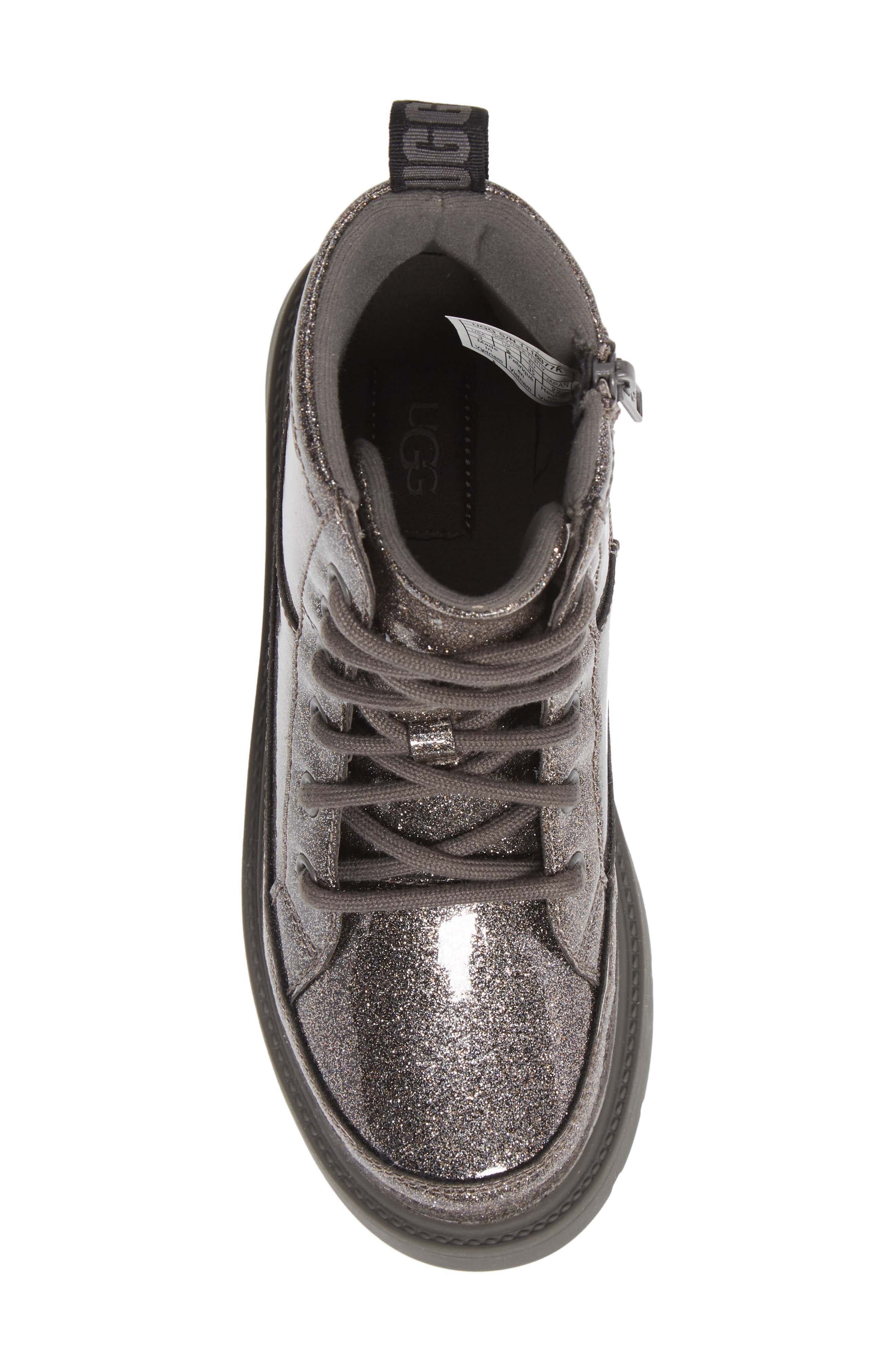 Robley Glitter Combat Boot, Alternate, color, CHARCOAL GLITTER