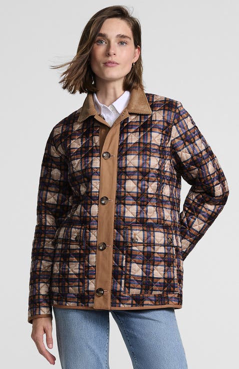 Print Reversible Barn Quilted Insulated Jacket