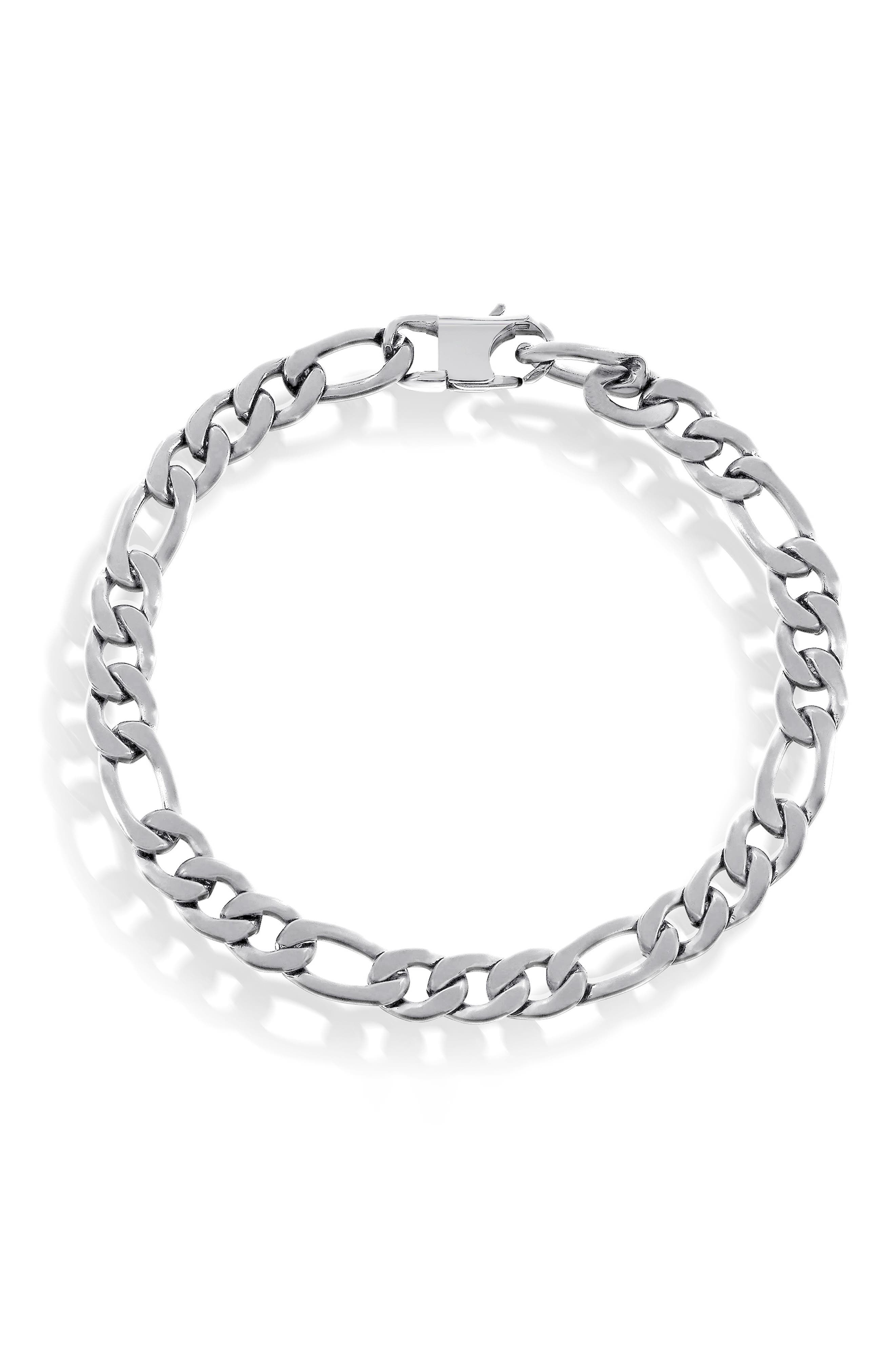 BLACKJACK Men's Figaro Chain Bracelet