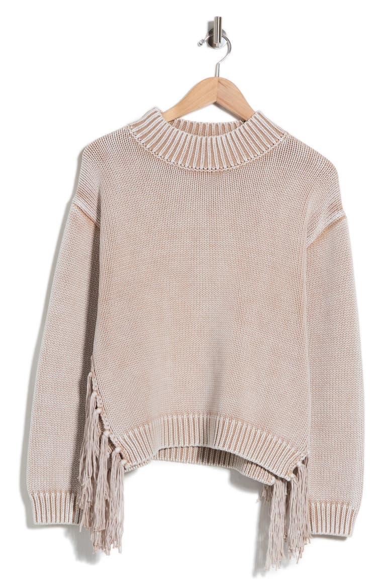 Houston Mock Neck Cotton Sweater, Alternate, color, SANDSTONE MINERAL