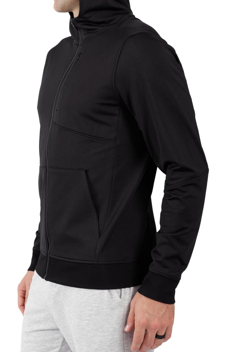 90 DEGREE BY REFLEX Polarflex Fleece Zip Front Hoodie, Alternate, color, Black