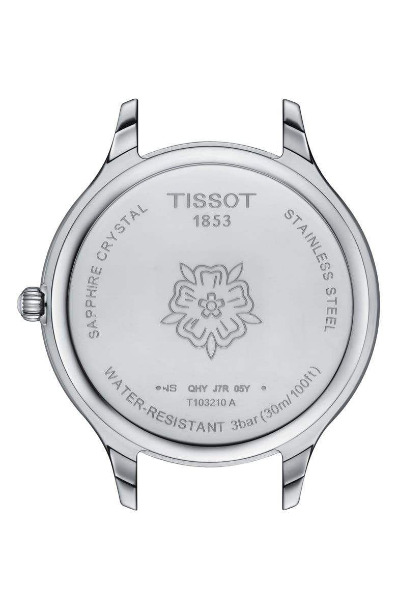 Tissot Bella Ora Round Leather Strap Watch, 38mm, Alternate, color, 