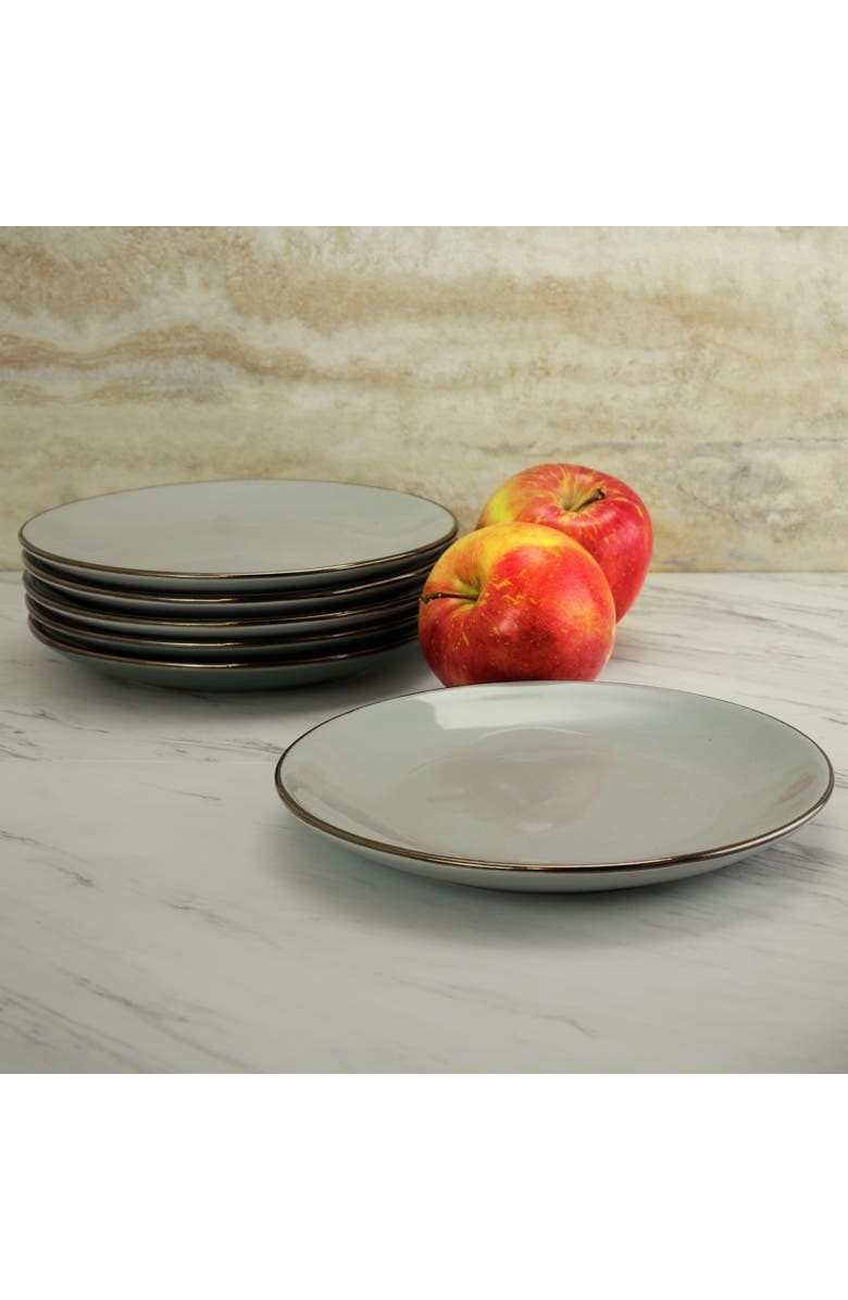 Elama Tahitian Sand 6-Piece Salad Plate Set, Alternate, color, Gray