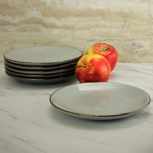 Elama Tahitian Sand 6-piece Salad Plate Set In Gray