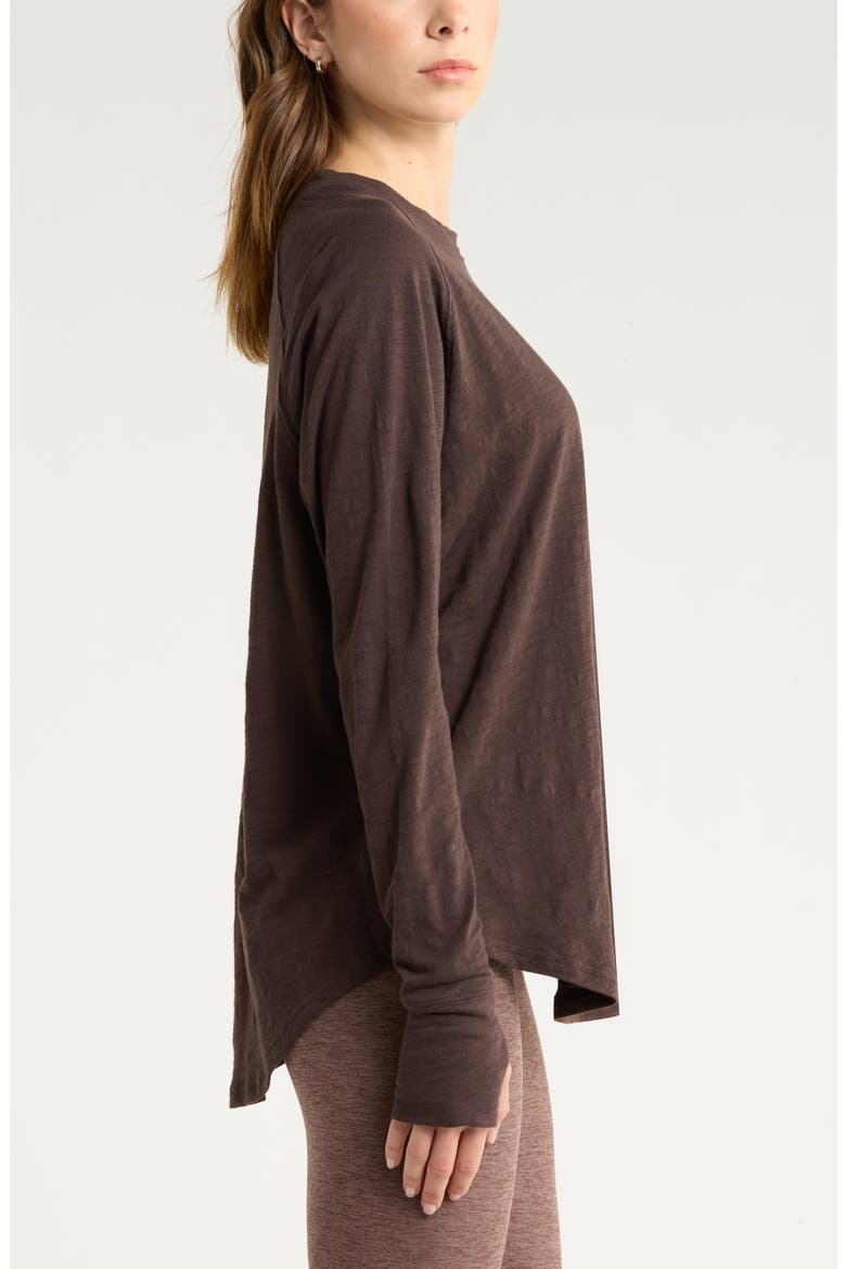 Relaxed Washed 2.0 Long Sleeve Slub Tee, Alternate, color, BROWN MOLE