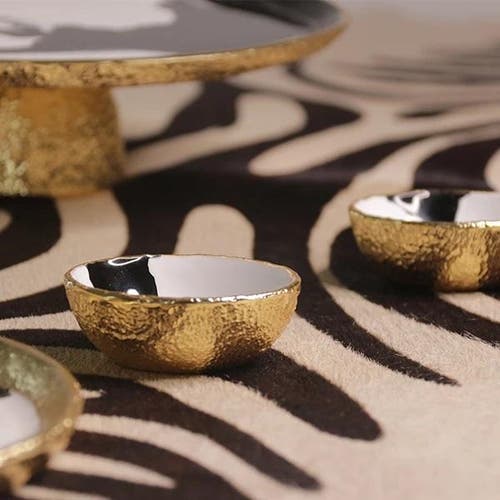 Lunares Bianco Nero Salt & Pepper Set In Metallic