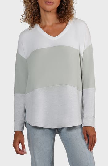 Matty M . Joyce Dolman Long Sleeve Top In Gray