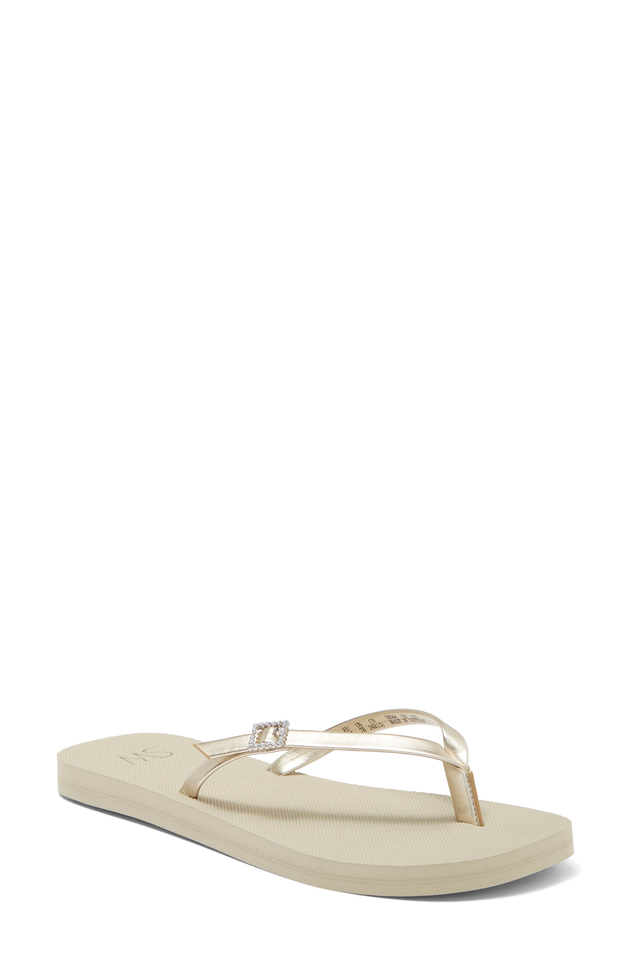 SW Crystal Thong Sandal, Main, color, PLATINO