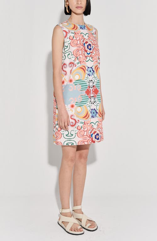 De Loreta Mundo Sleeveless Column Cotton Minidress In Multi