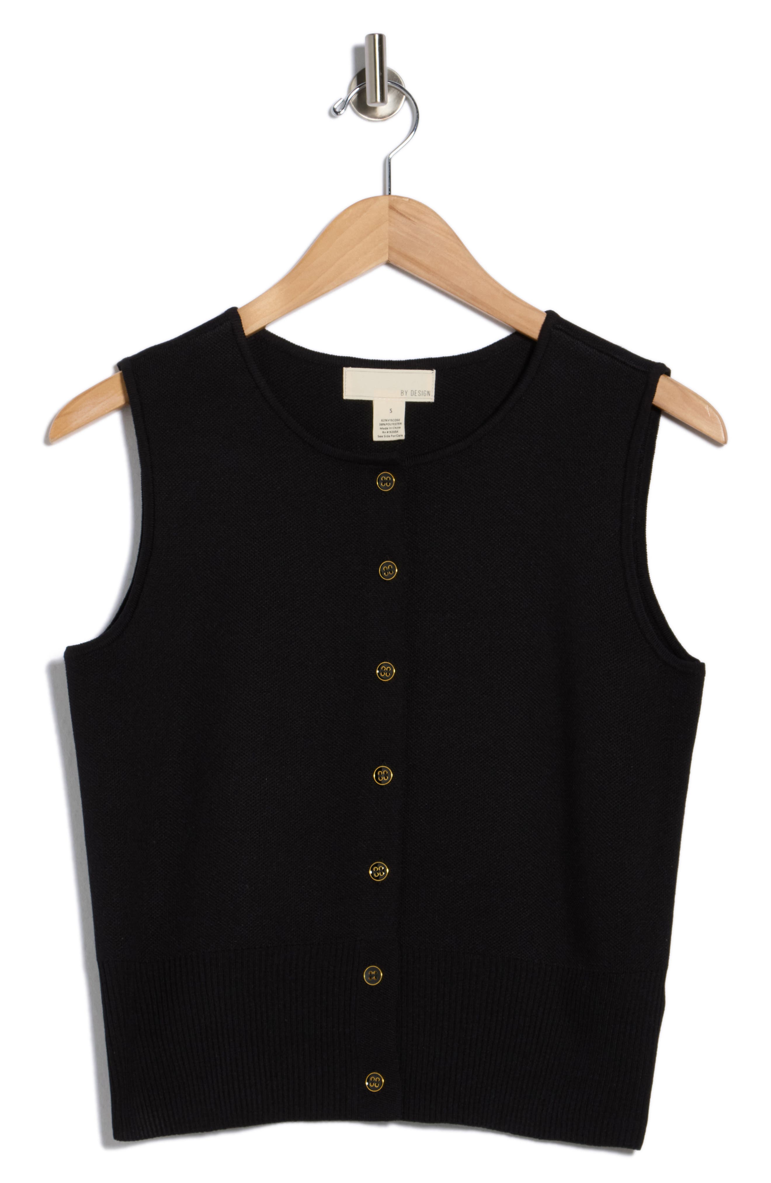 BY DESIGN Julianna Button Front Sweater Vest