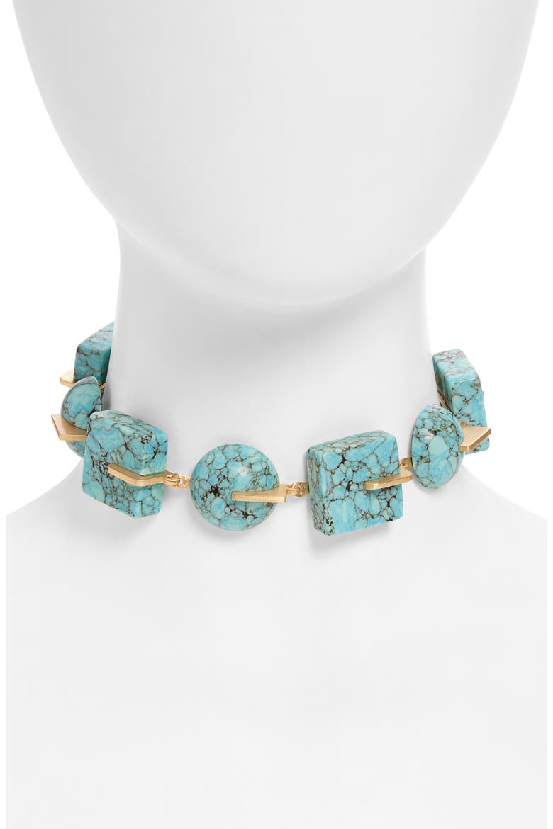 Laguna Stone Choker Necklace, Alternate, color, IBIZA TURQUOISE