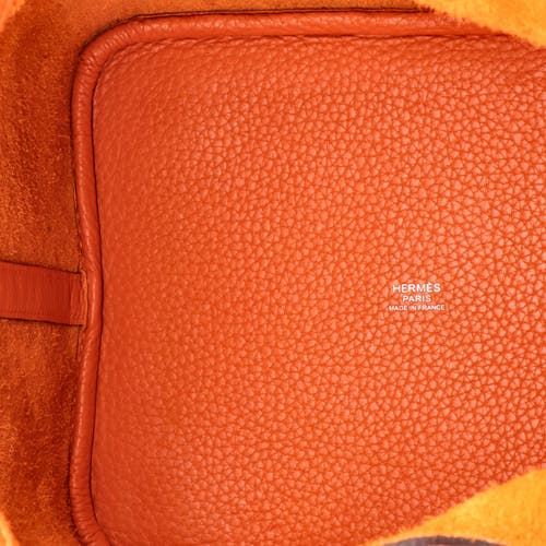 Pre-owned Hermes Hermes Picotin Lock Bag Clemence Mm In Orange