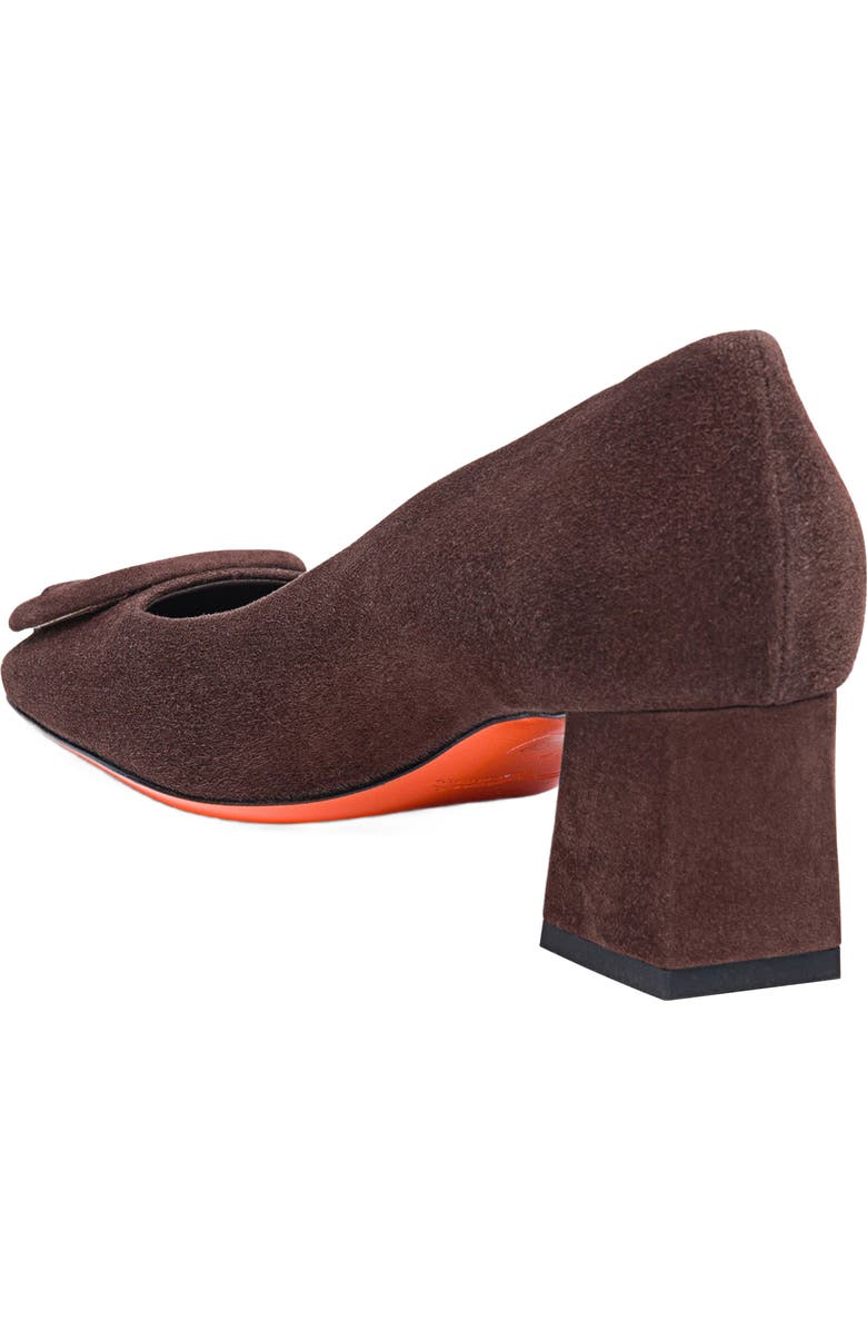 Santoni Suede low-heel pump, Alternate, color, Brown
