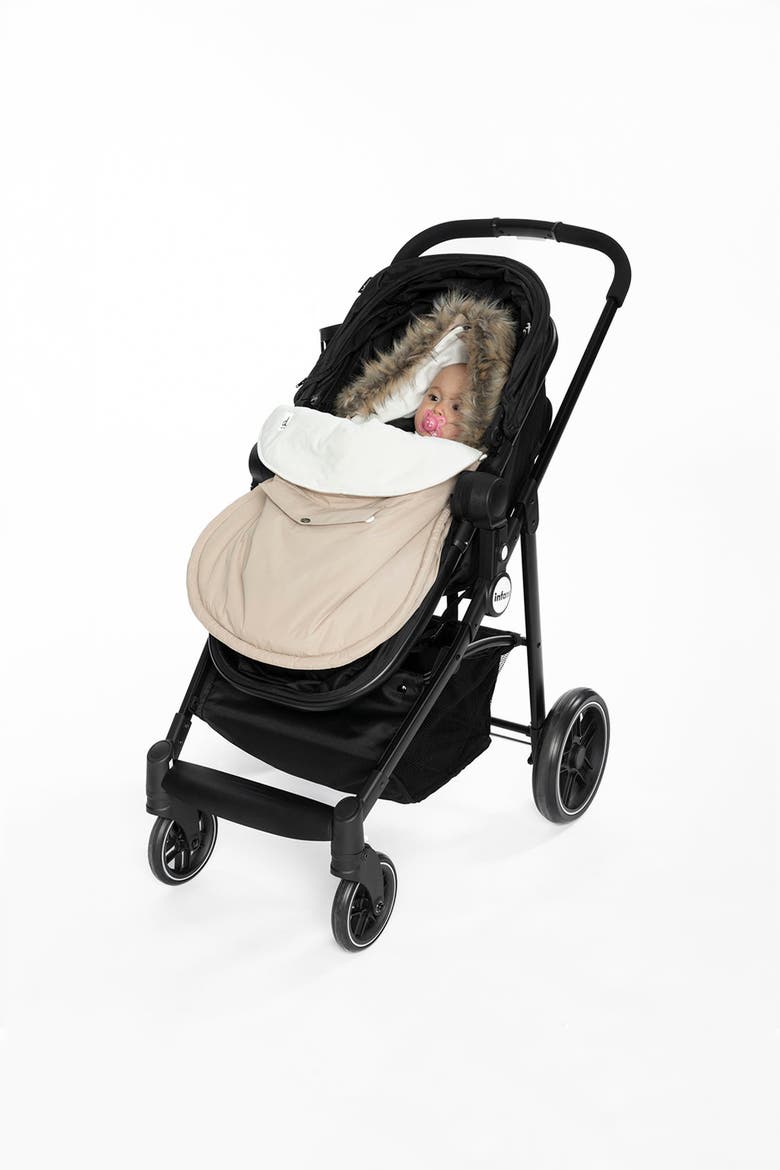 Bunting Bag Velour Lined Car Seat and Stroller, Alternate, color, Beige