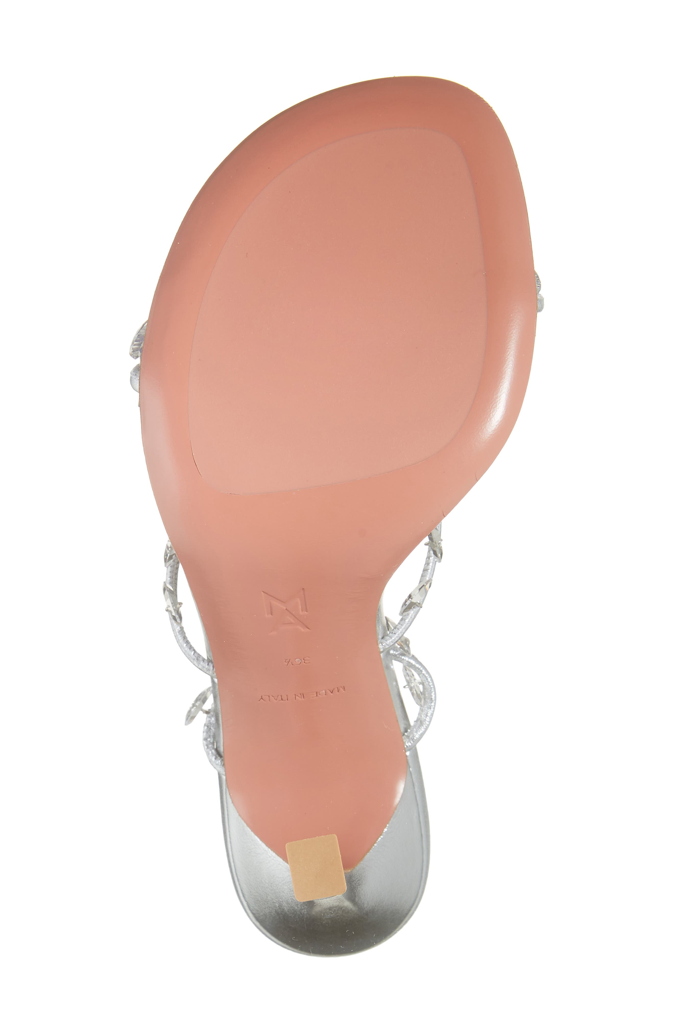 Amina Muaddi Tina Crystal Charm Lace-Up Sandal, Alternate, color, 