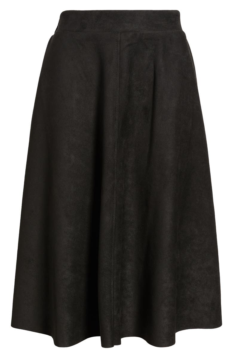 NIKKI LUND Cecilia Faux Suede A-Line Skirt, Alternate, color, Black