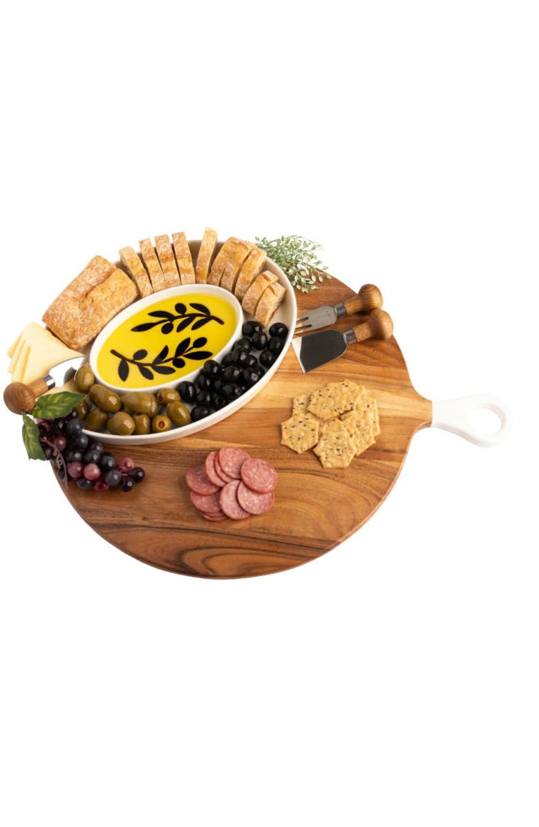 Jeanne Fitz Olive Oil and Balsamic Vinegar Dipping Platter, Alternate, color, White