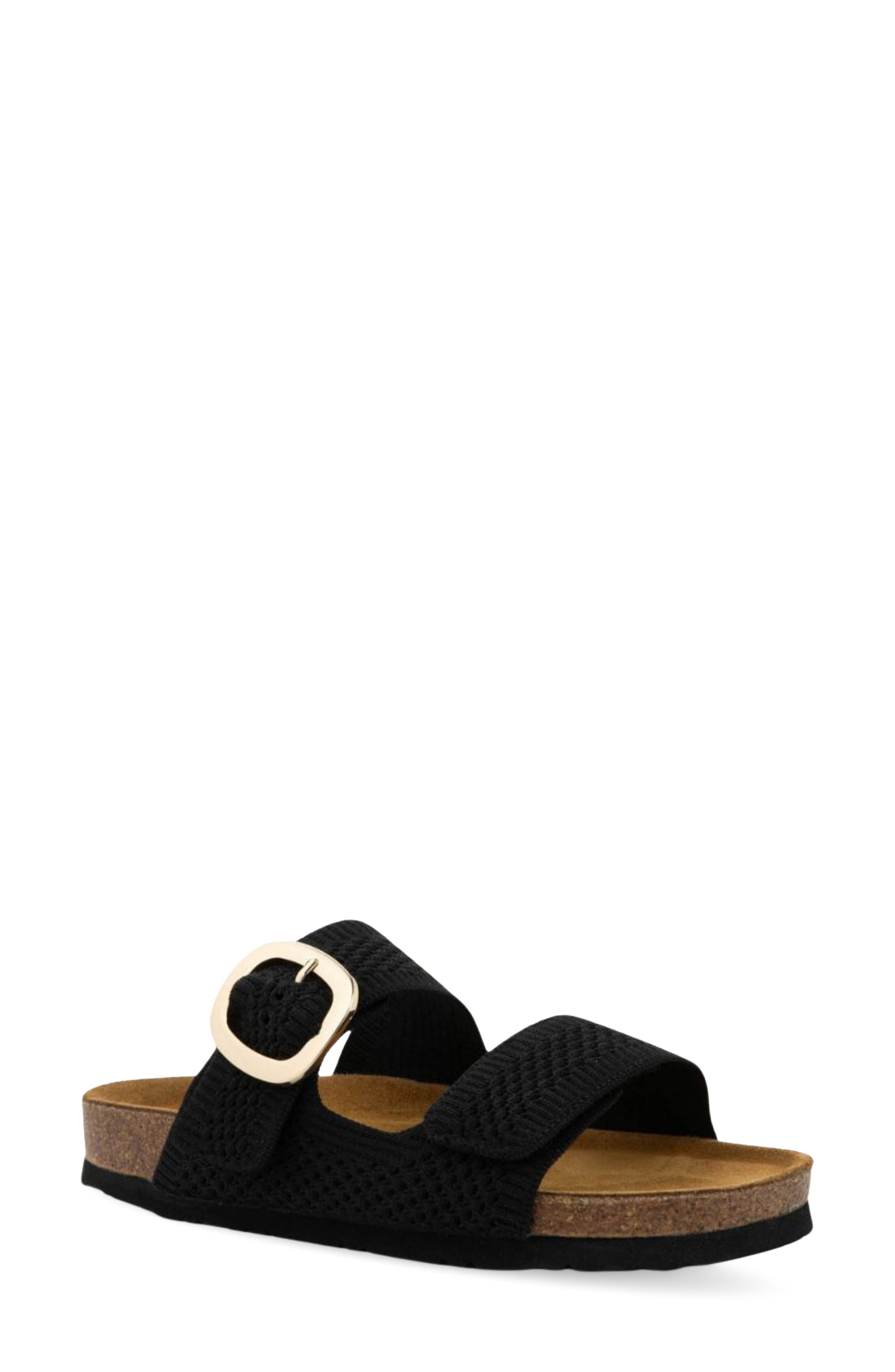 Naot Miami Slide Sandal, Main, color, Black Knit