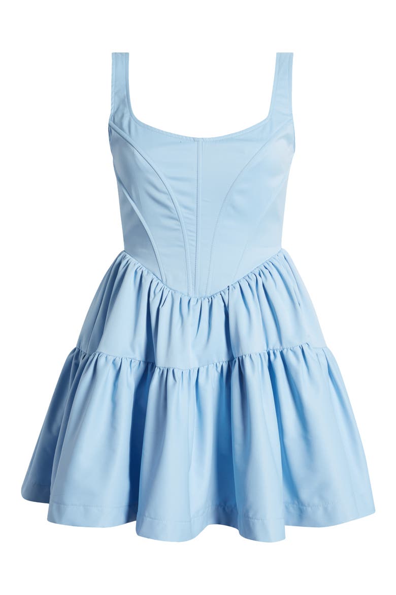 Corset Tiered Minidress, Alternate, color, BLUE