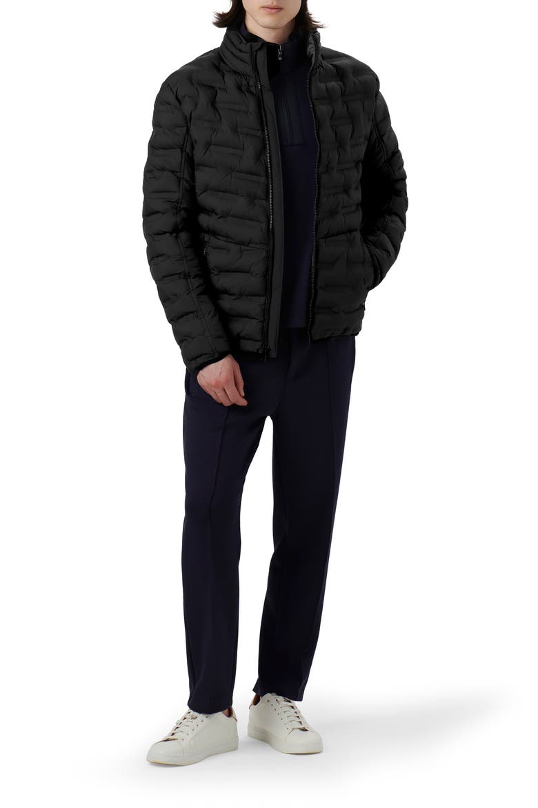 Quilted Bomber Jacket, Alternate, color, BLACK