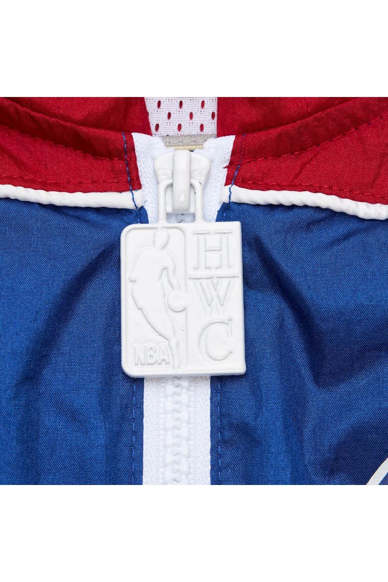 Men's Mitchell & Ness Royal/Red Philadelphia 76ers Hardwood Classics Big Shot Premium Full-Zip Windbreaker Jacket, Alternate, color, Royal