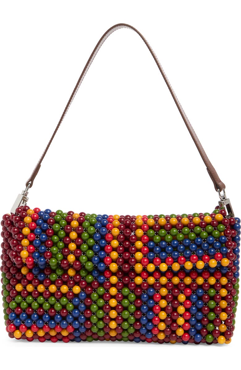 STAUD Timmy Beaded Shoulder Bag, Main, color, Jungle Stripe