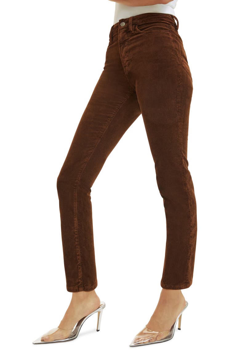 Good Classic High Waist Straight Leg Corduroy Jeans, Alternate, color, MOCHA001