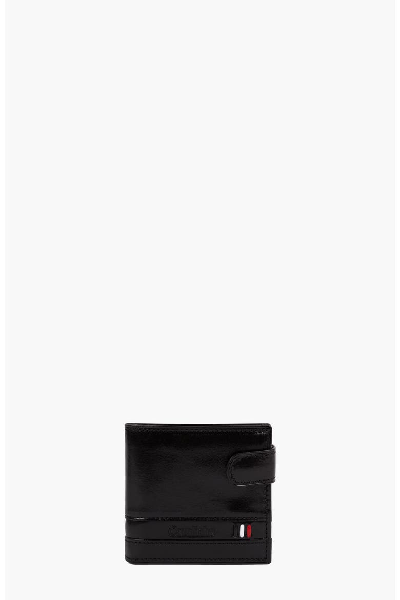 Di Cavallo Trifold Leather Wallet 586, Main, color, Black