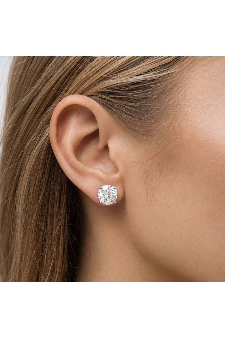 14K Gold 9.00 Cttw Lab Grown Diamond Solitaire Stud Earrings, Alternate, color, White Gold