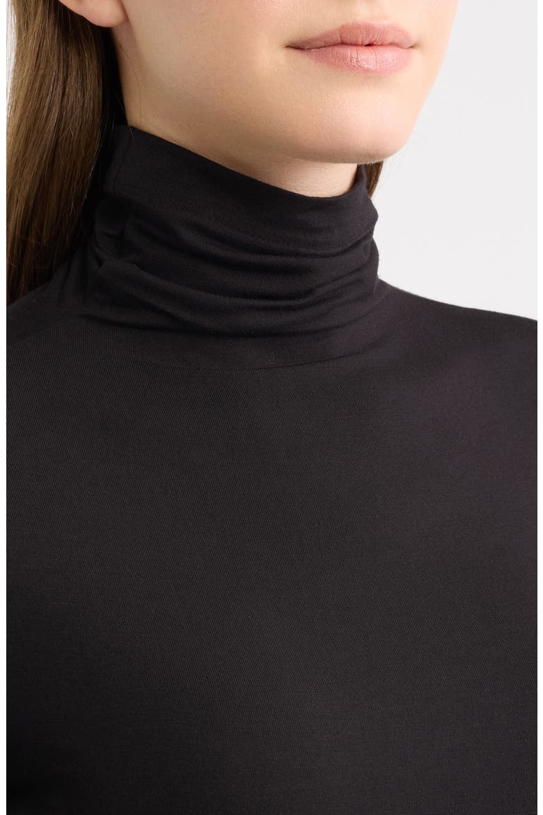Turtleneck Seamless Top, Alternate, color, ANNE BLACK