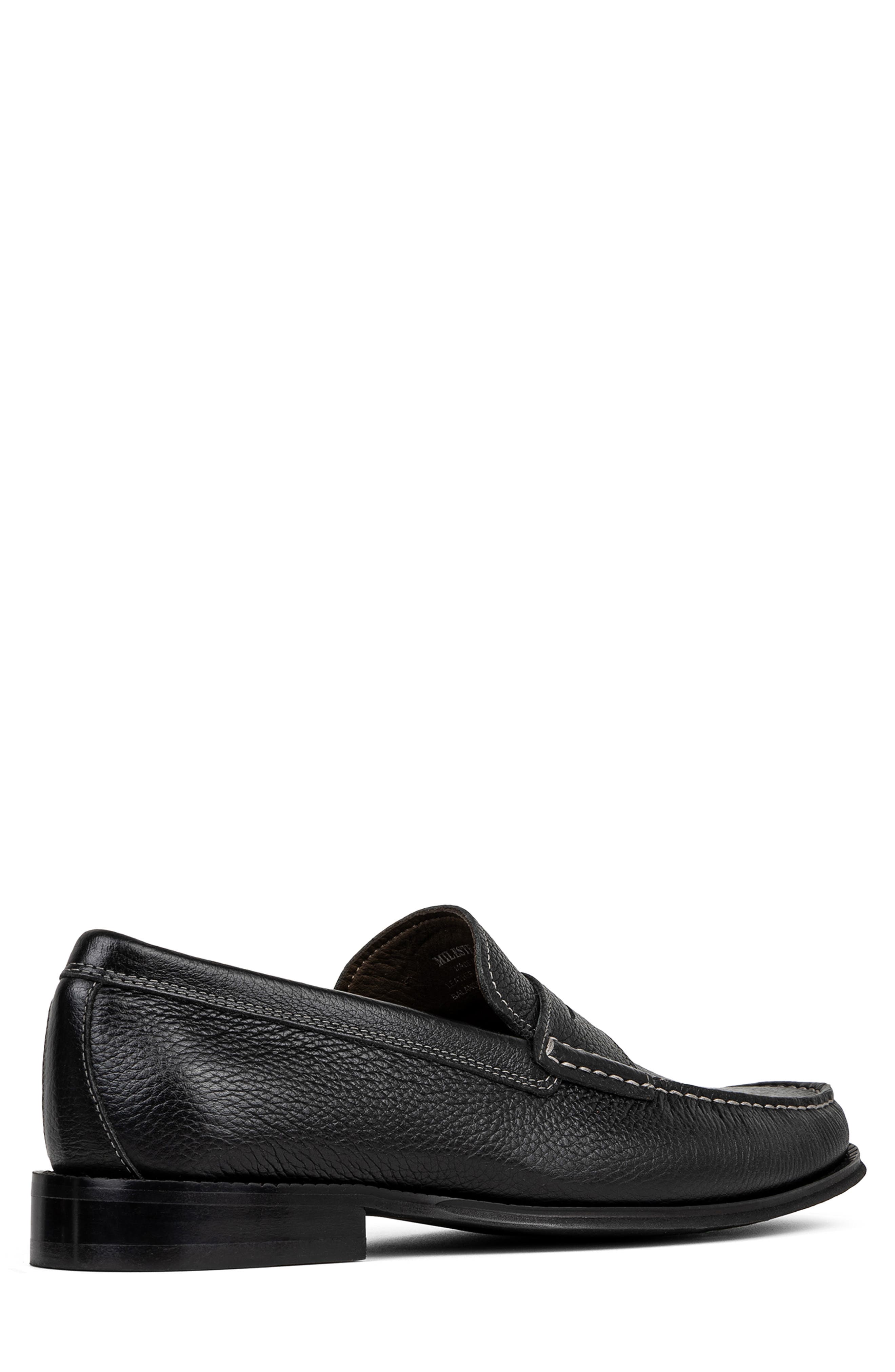Donald Pliner Leather Penny Loafer, Alternate, color, Black/ Black